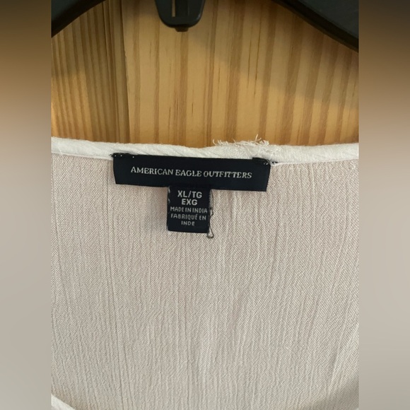 American Eagle Navy Blue and White Embroidered Round Drawstring Neck Size XL‎ - Picture 5 of 11